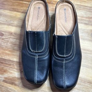 Naturalizer Agnes Slip on Leather Slide Loafer Mule Black Women's sz 10